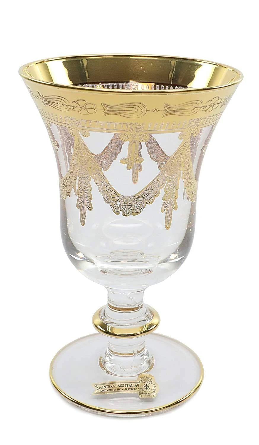 Wine 2-pc Crystal Glasses 24K Gold B908