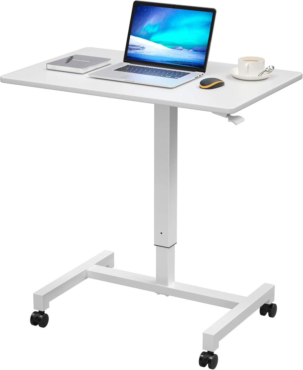 Pneumatic Adjustable Height Mobile Laptop Standing Desk Cart J3409