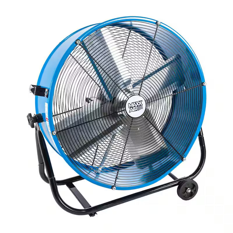 2 Fan Speeds Drum Fan in Blue with Snap-On Wheels V8073