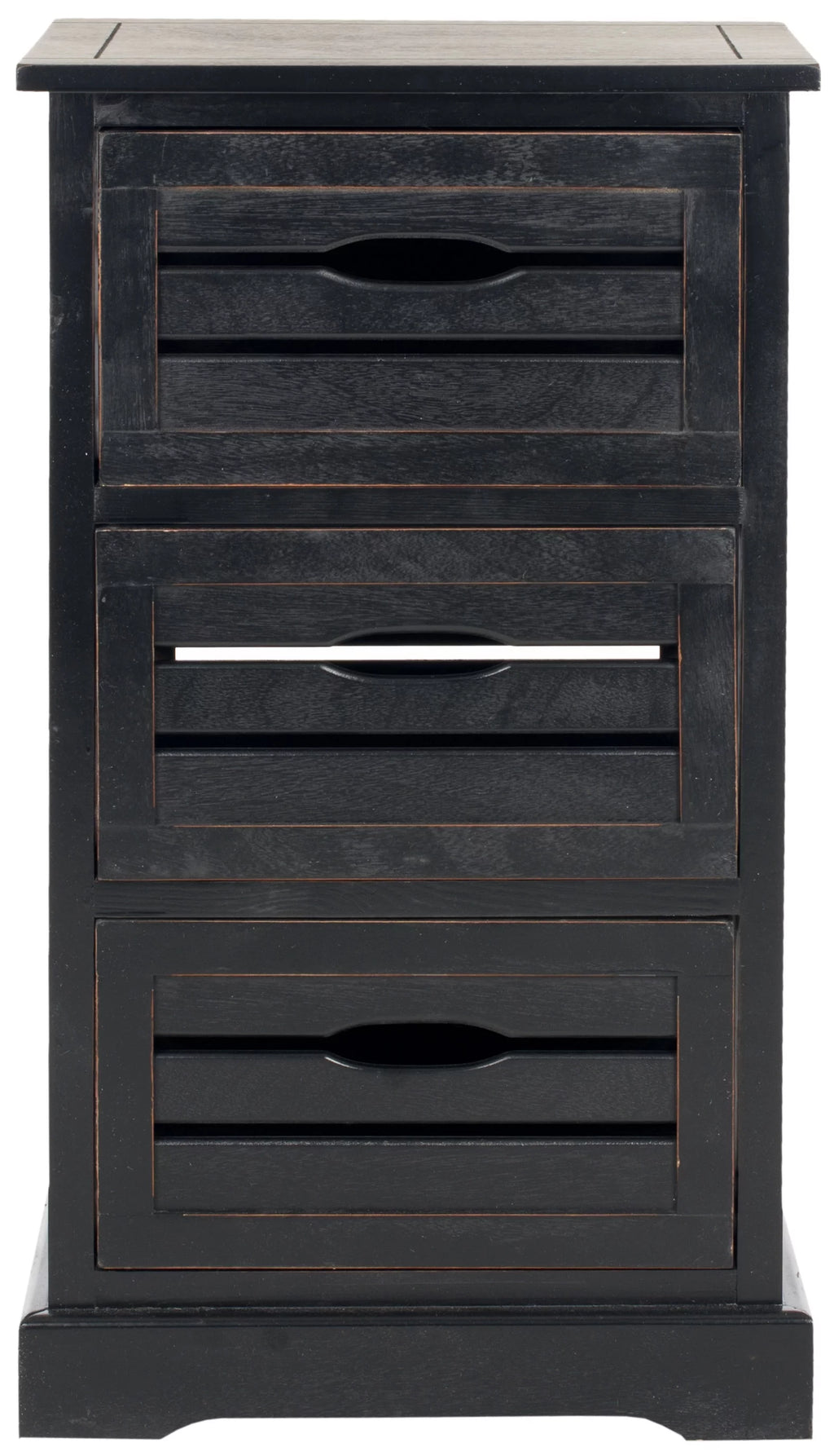3 Drawer Distressed Black Cabinet H3422