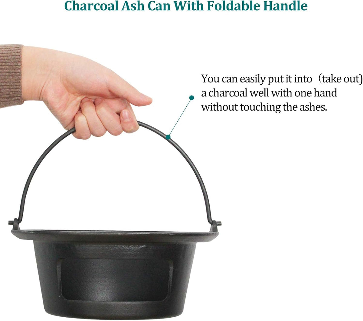 Cast Iron Ash Can with Handle Z127