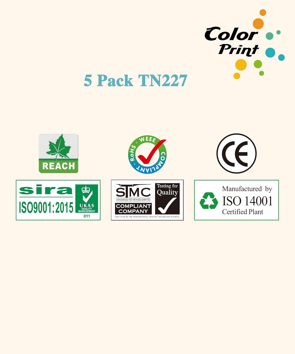Compatible TN227 Toner Cartridge Replacement 5-Pack C926523