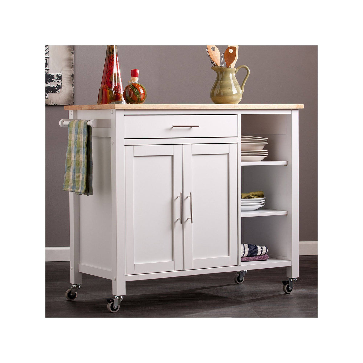 White Kitchen Cart I752