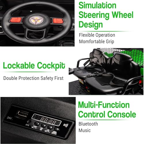 Green 2 Seater 4WD Ride On Car with EVA Tires, Remote Control, Dump Bed G276917