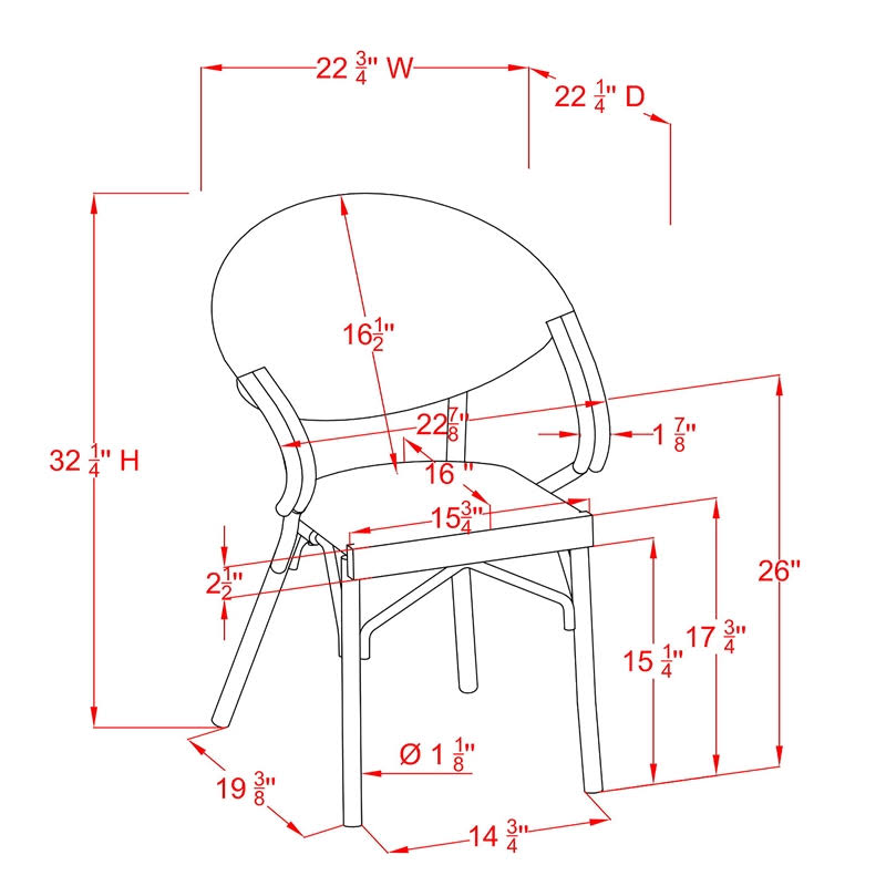 Dark Gray Aluminum Patio Arm Chair (Set of 2) H15594