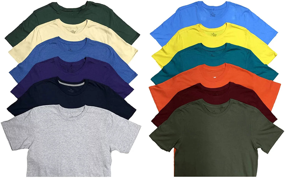 12 Packs Mens Cotton Crew Neck Short Sleeve T-Shirts J81987
