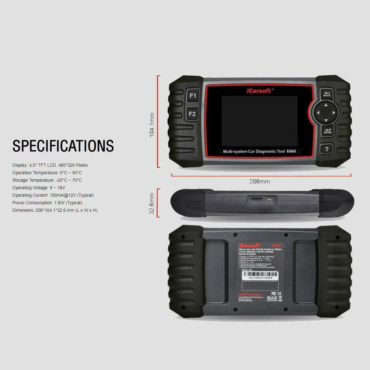 ABS+SRS+SAS+EPB+OBD II Diagnostic Tool Y57225