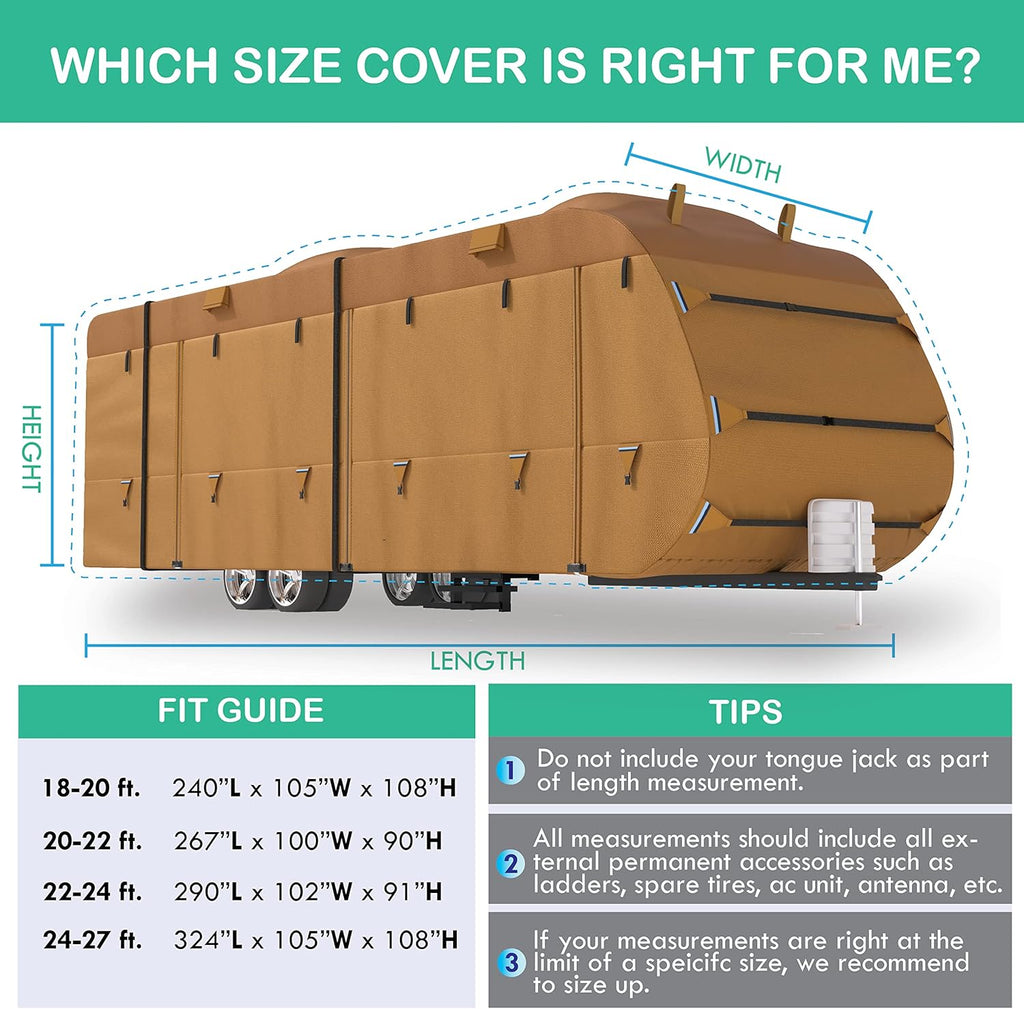 RV Trailer Covers with Storage Bag C163