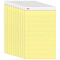 Perforated Writing Pads, 8 1/2in. x 14in., Legal Ruled, 50 Sheets, Canary, Pack Of 12 J237699
