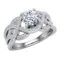 14K White Gold Diamond Engagement Ring 1.42 CT TW P563508