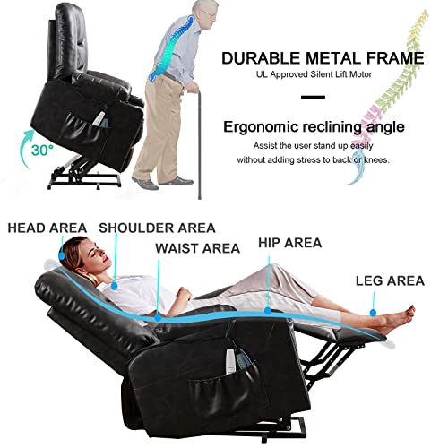 Power Lift Recliner Chair with Massage and Heat J8040