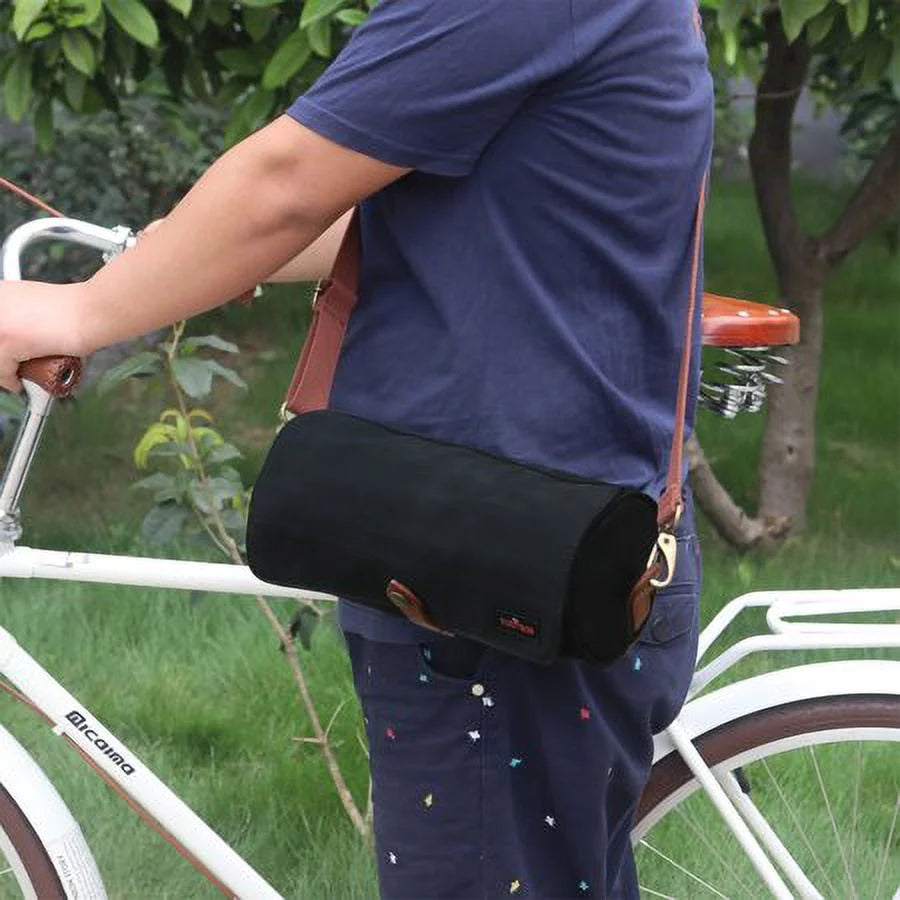 Canvas Black Bicycle Handlebar Bag N947