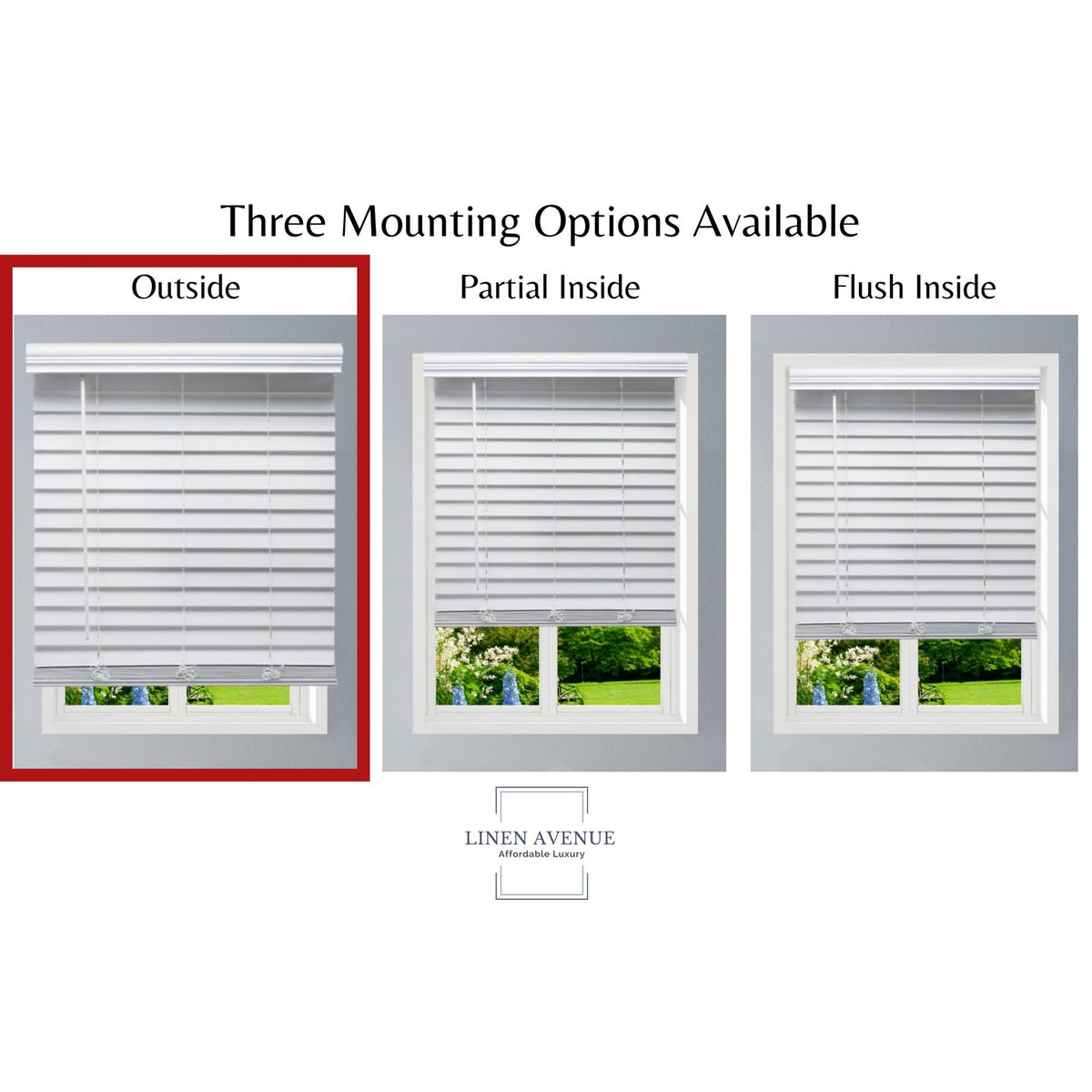 White Cordless Faux Wood Blind N4598