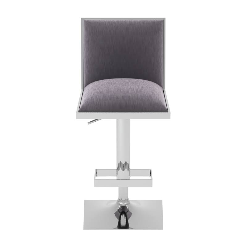 Gray Fabric Swivel Bar Stool with Metal Base C818385