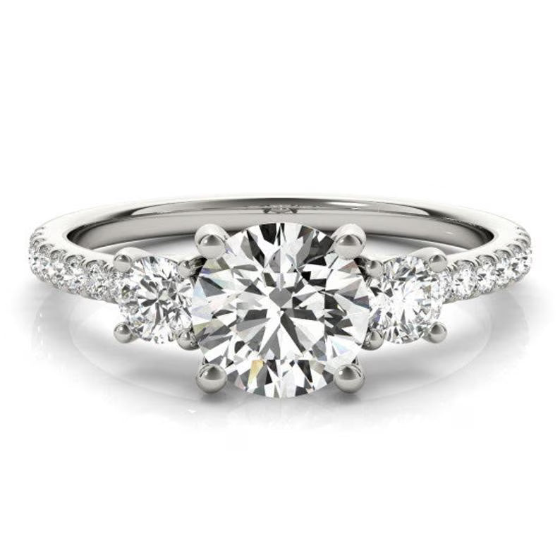 950 Platinum Solitaire Round Moissanite Engagement Ring M103869