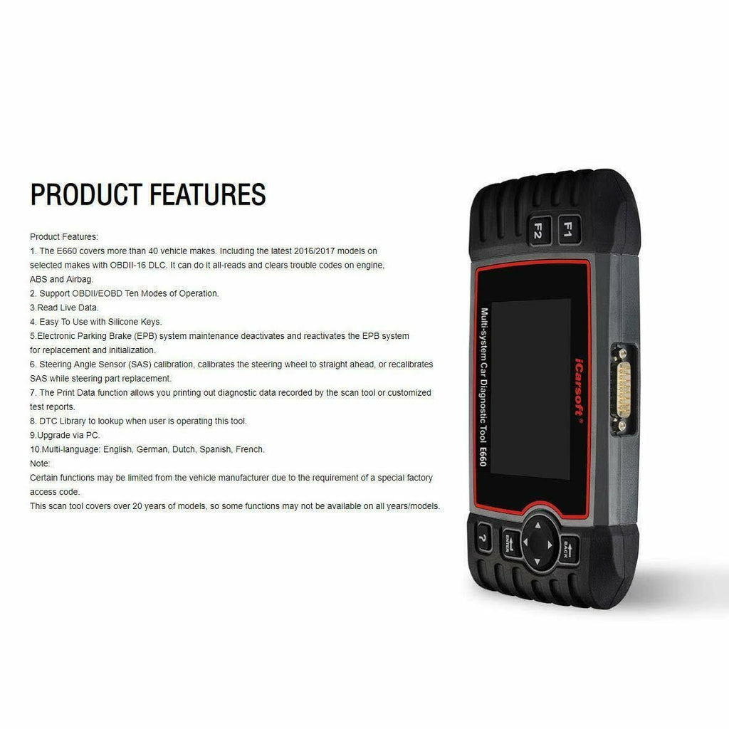 ABS+SRS+SAS+EPB+OBD II Diagnostic Tool Y57225