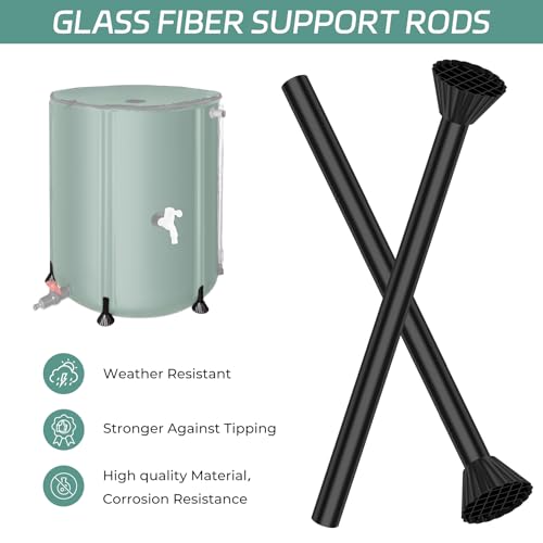 Black 53 Gallon Rain Barrel with Filter Two Spigots and Overflow Kit T7559