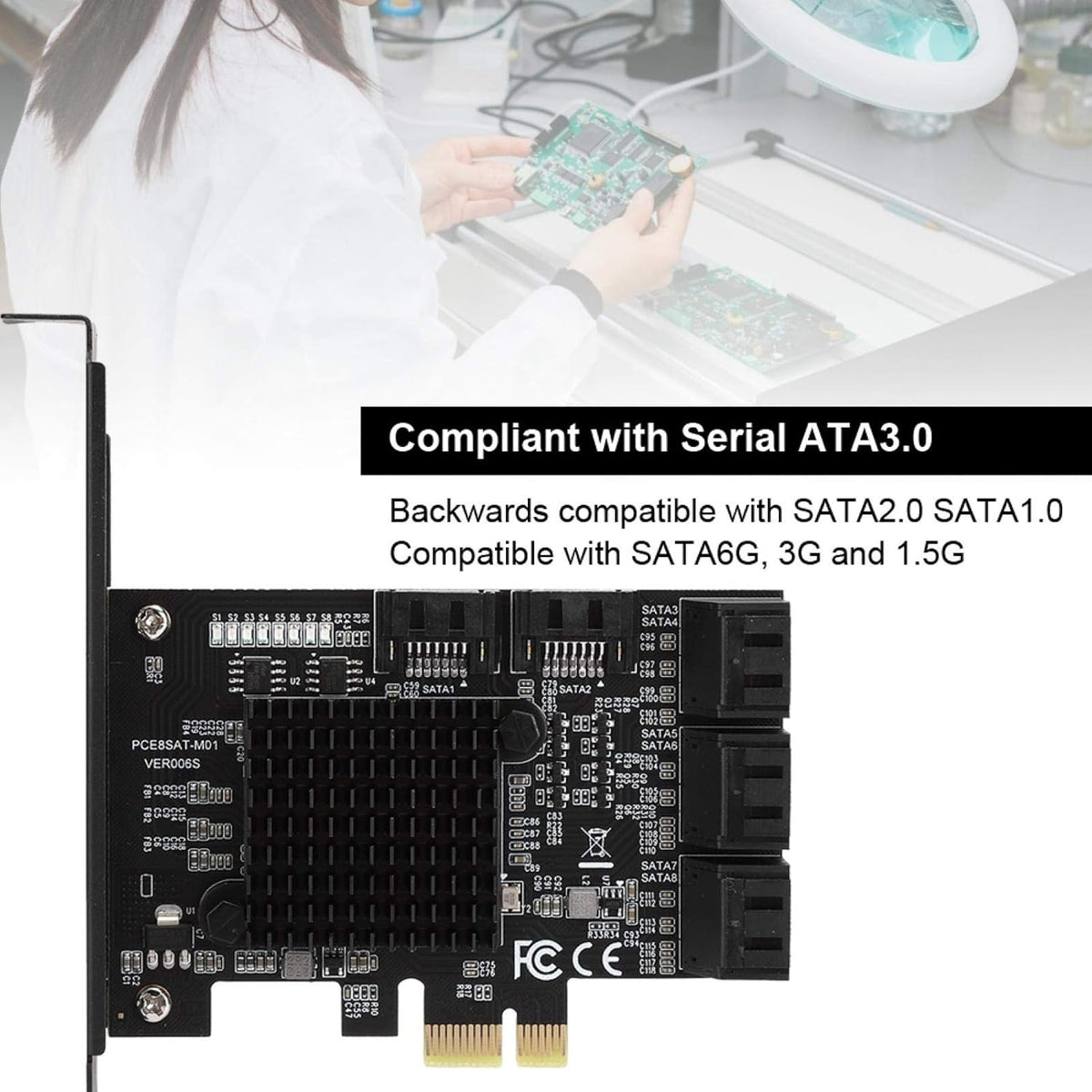 PCIE to SATA3.0 8-Port Expansion Card F854