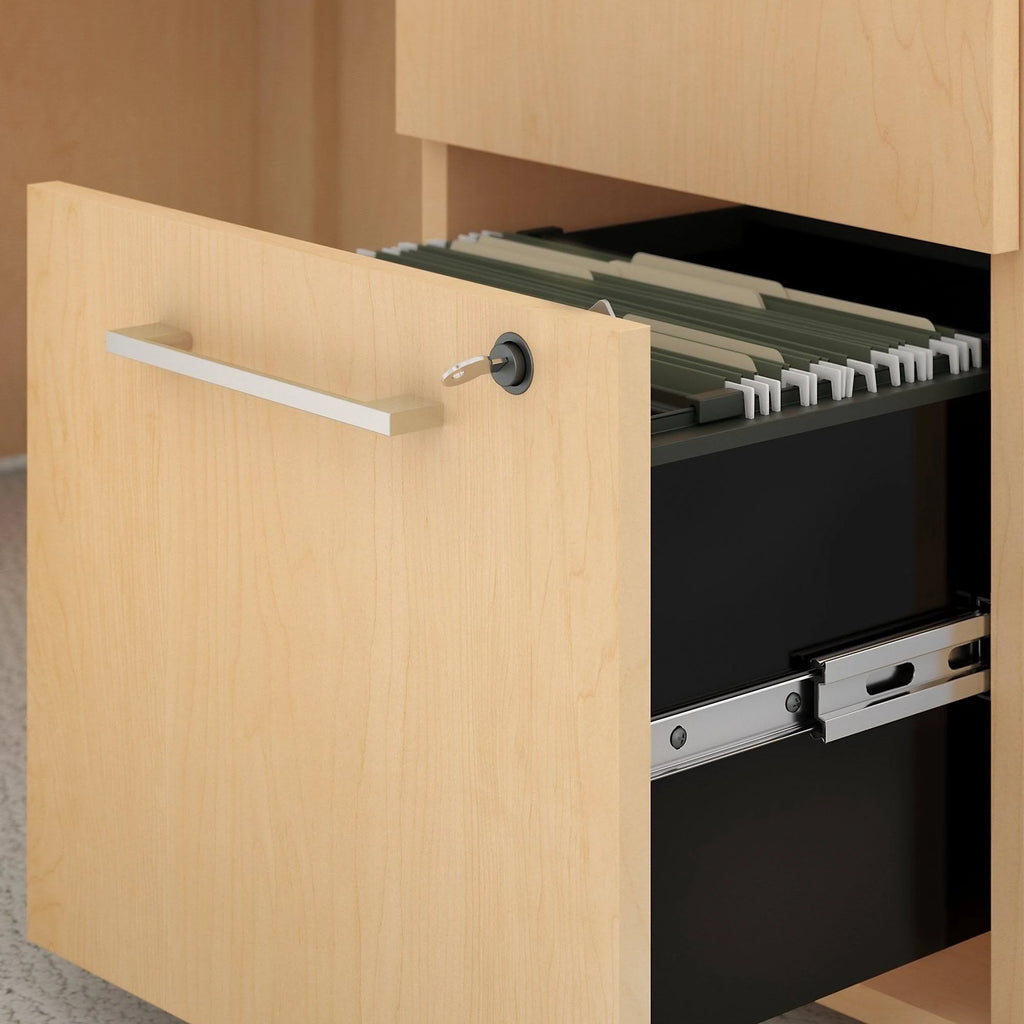 Natural Maple Table Desk with 3 Drawer Mobile File Cabinet P93525