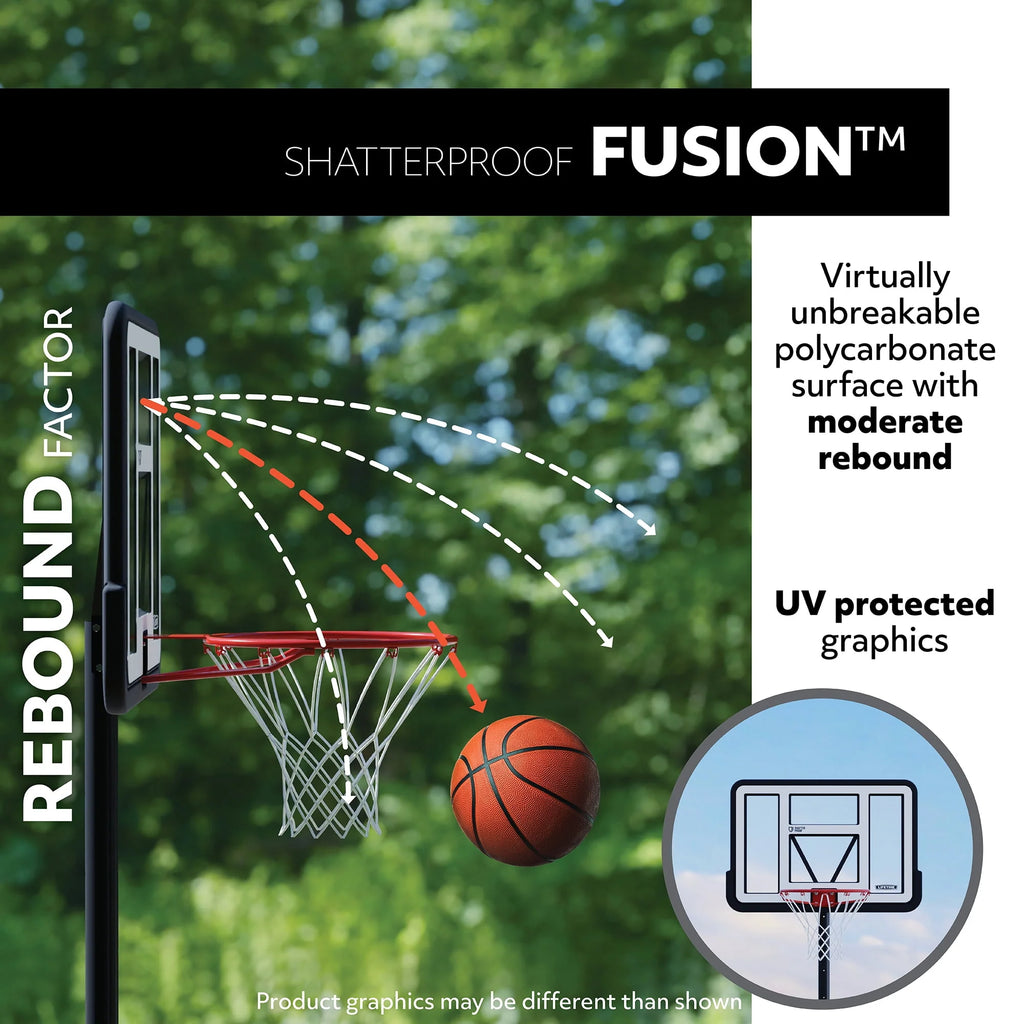 Adjustable Portable Basketball Hoop 48 inch Polycarbonate A11658