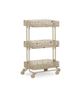 Cream Metal Three Tier Cart Q123824