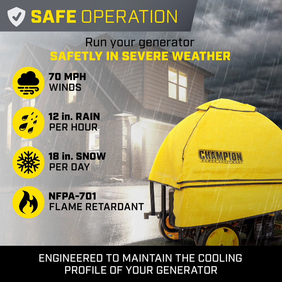 Storm Shield Severe Weather Generator Cover for 4000 to 12,500 Starting Watt Generators B326