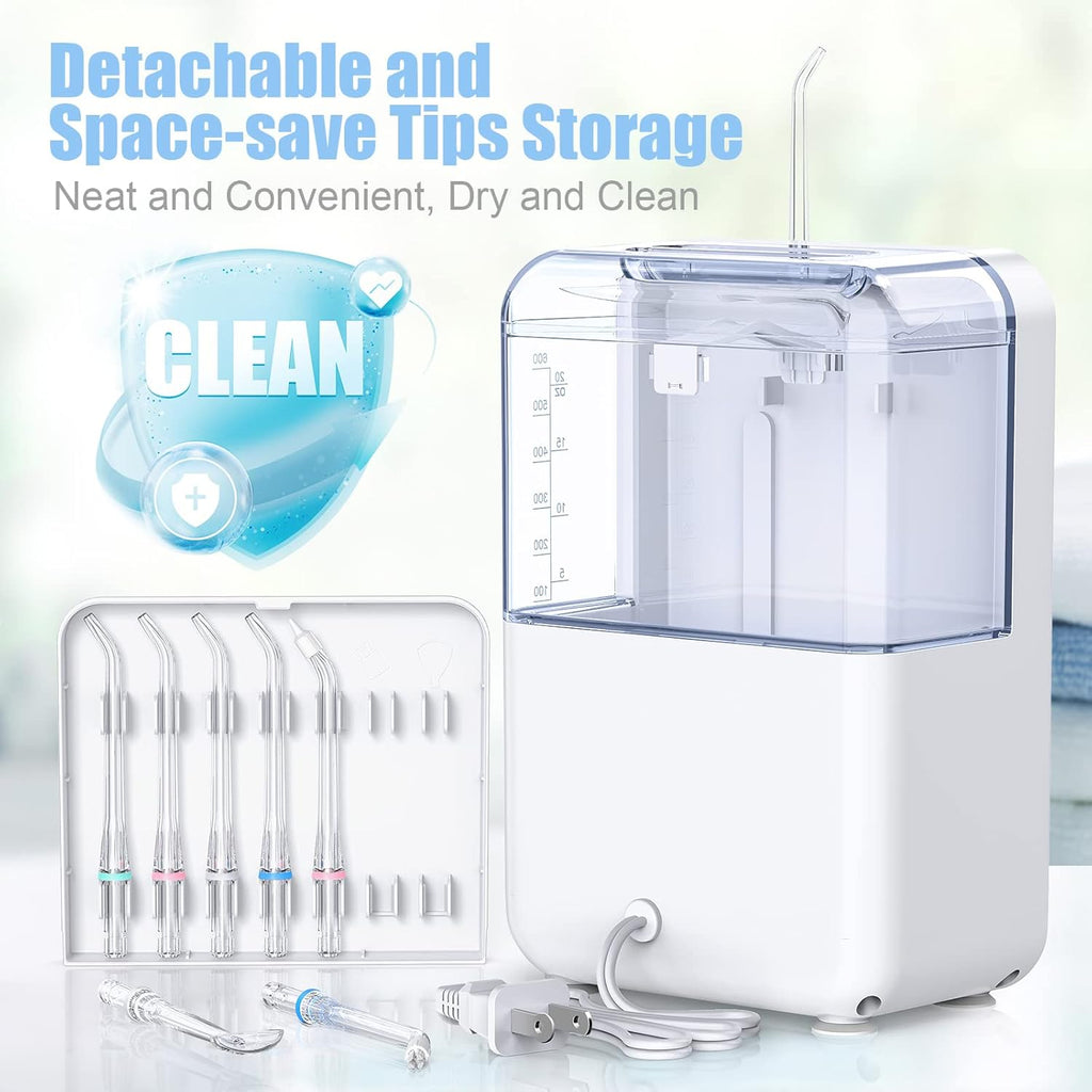 600ML Dental Oral Irrigator with 7 Jet Tips, Pack of 2 U6479