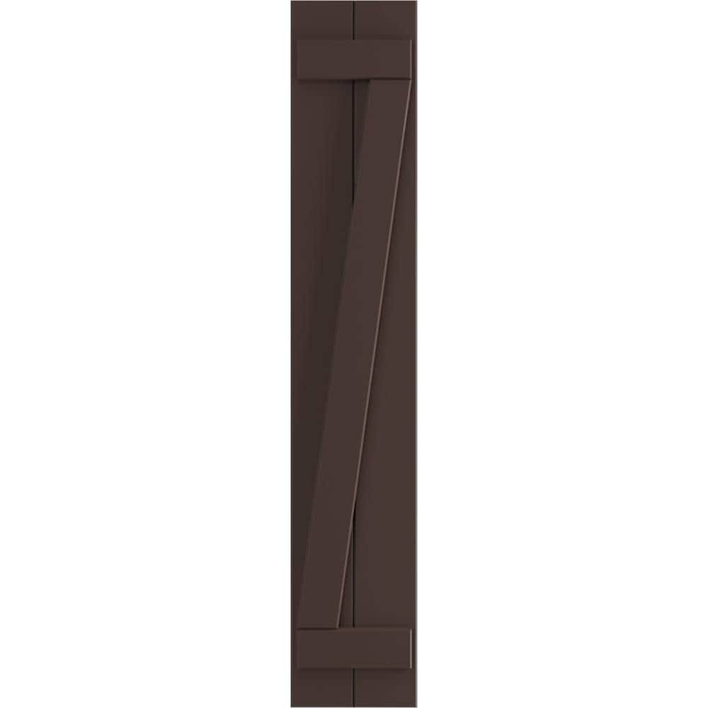 Raisin Brown PVC Board and Batten Shutters, Per Pair R7140