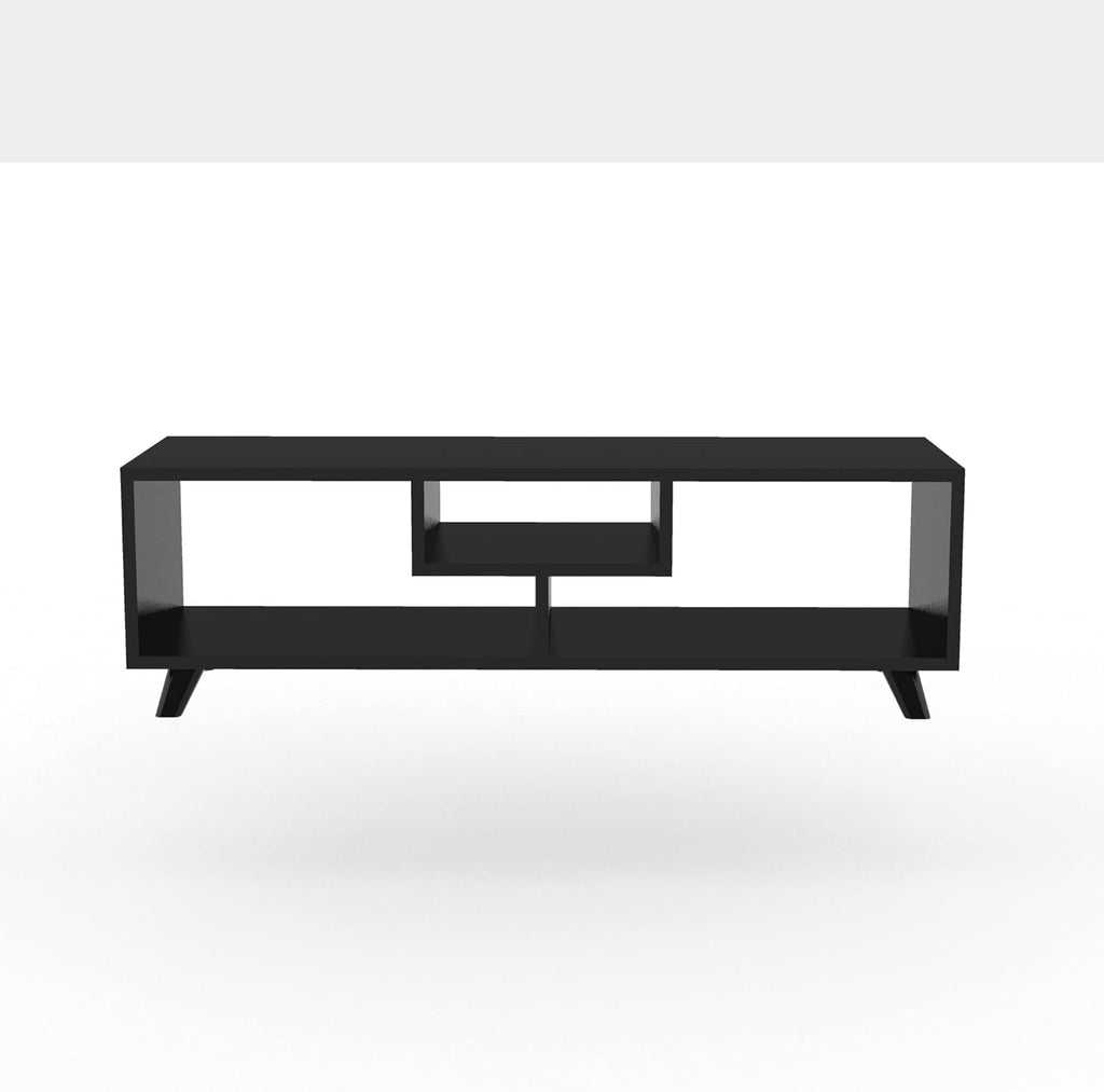 White TV Media Console with Cone Shape Feet C6898