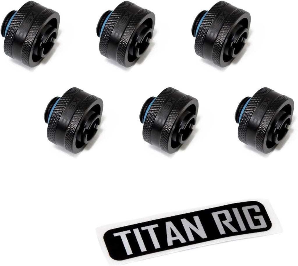 Matte Black Compression Fitting 6-Pack M25665