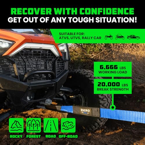 3" x 20' Heavy Duty Recovery Tow Strap W9783