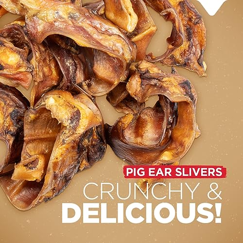 Natural Pig Ear Slivers for Dogs, 1.5 Pounds Bag, Air Dried Q48930