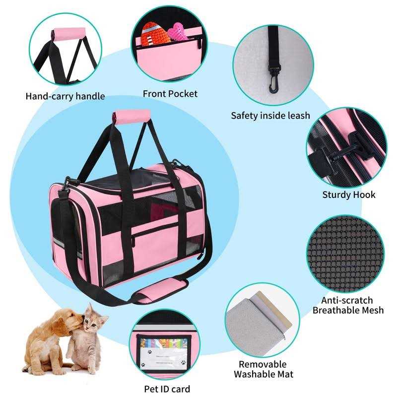 Airline Approved Pet Carrier for Small Dogs and Cats Under 15 Lbs F505