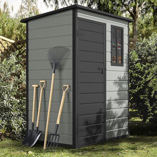 Blue-Gray 5x3 FT Resin Outdoor Storage Shed with Floor G33151