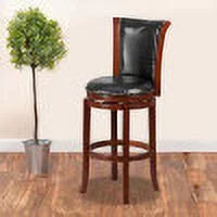 30'' High Dark Chestnut Wood Swivel Barstool P6445