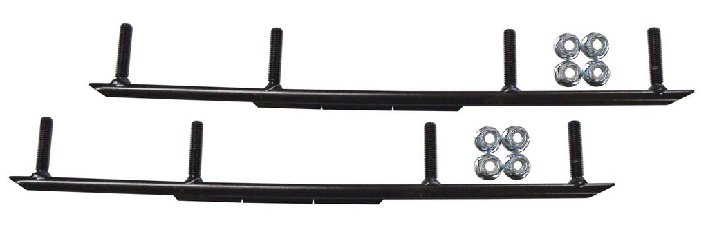 Black XCS Snowmobile Skis with 10" Round Bars Complete Kit D581