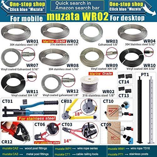 Stainless Steel Cable 1/8 inch T316 Marine Grade Wire Rope 7x7 Strands N635