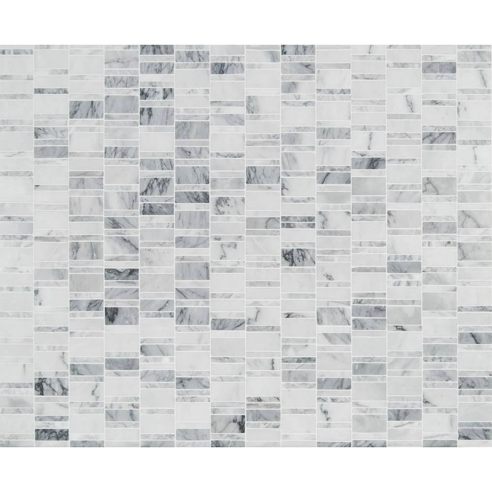 12 in. x 12 in. x 8 mm Honed Marble Mosaic Tile V338