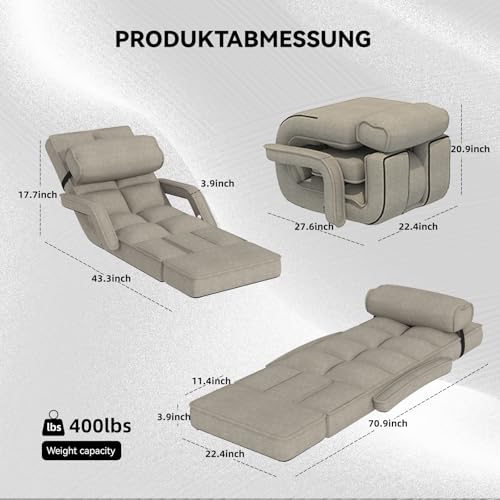 Padded Folding Floor Chair with 14-Level Adjustable Backrest (Dark Grey) T808116