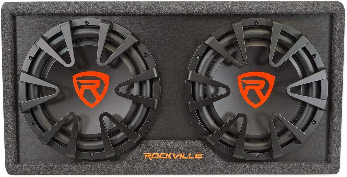 Dual 12 inches Slim Vented Powered Car Subwoofer Enclosure 2000 Watt X966242