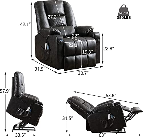 Power Lift Recliner Chair with Massage and Heat J8040
