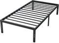 Twin Size Metal Platform Bed Frame with Steel Slat Support, Black G654