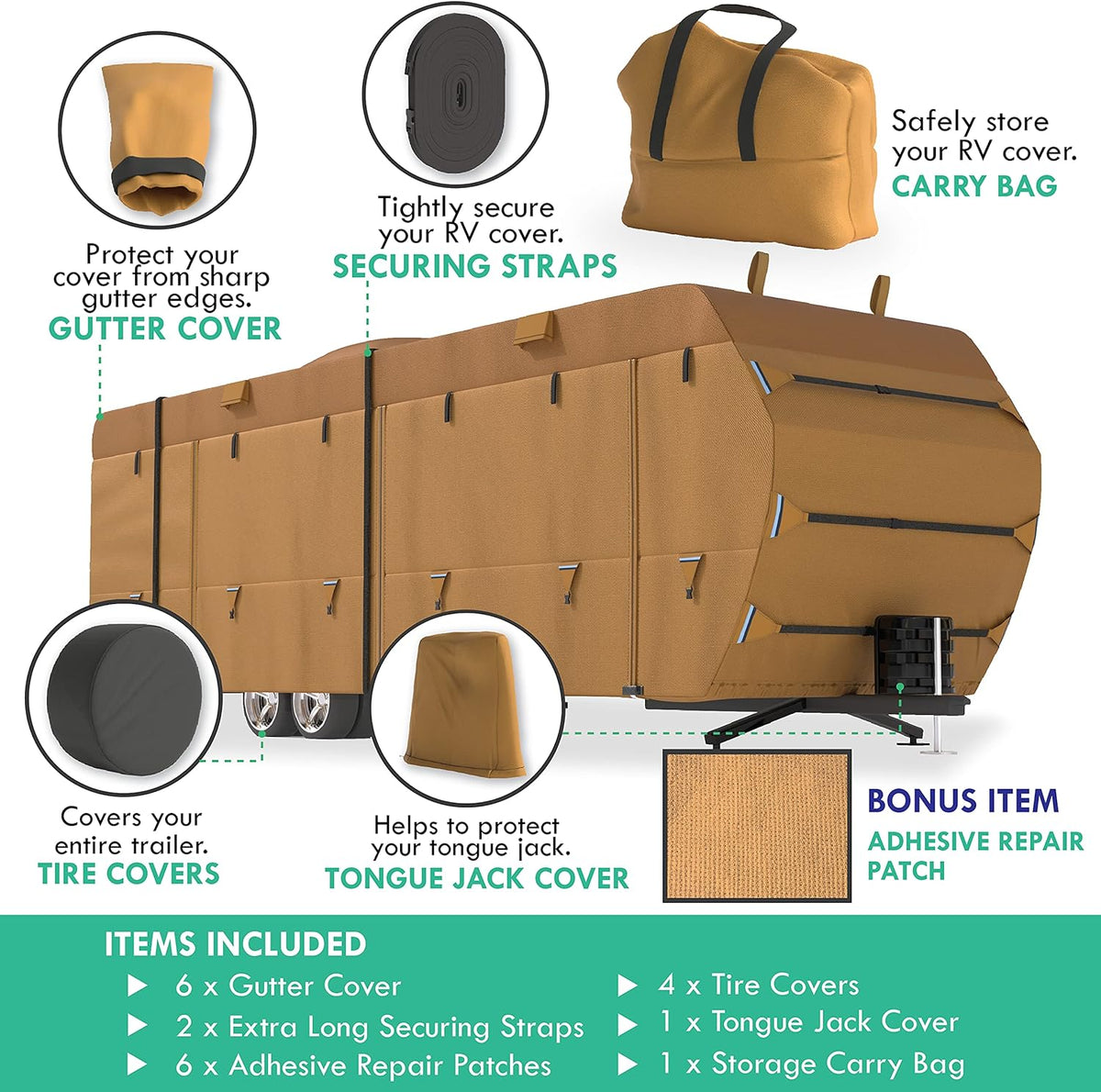 RV Trailer Covers with Storage Bag C163