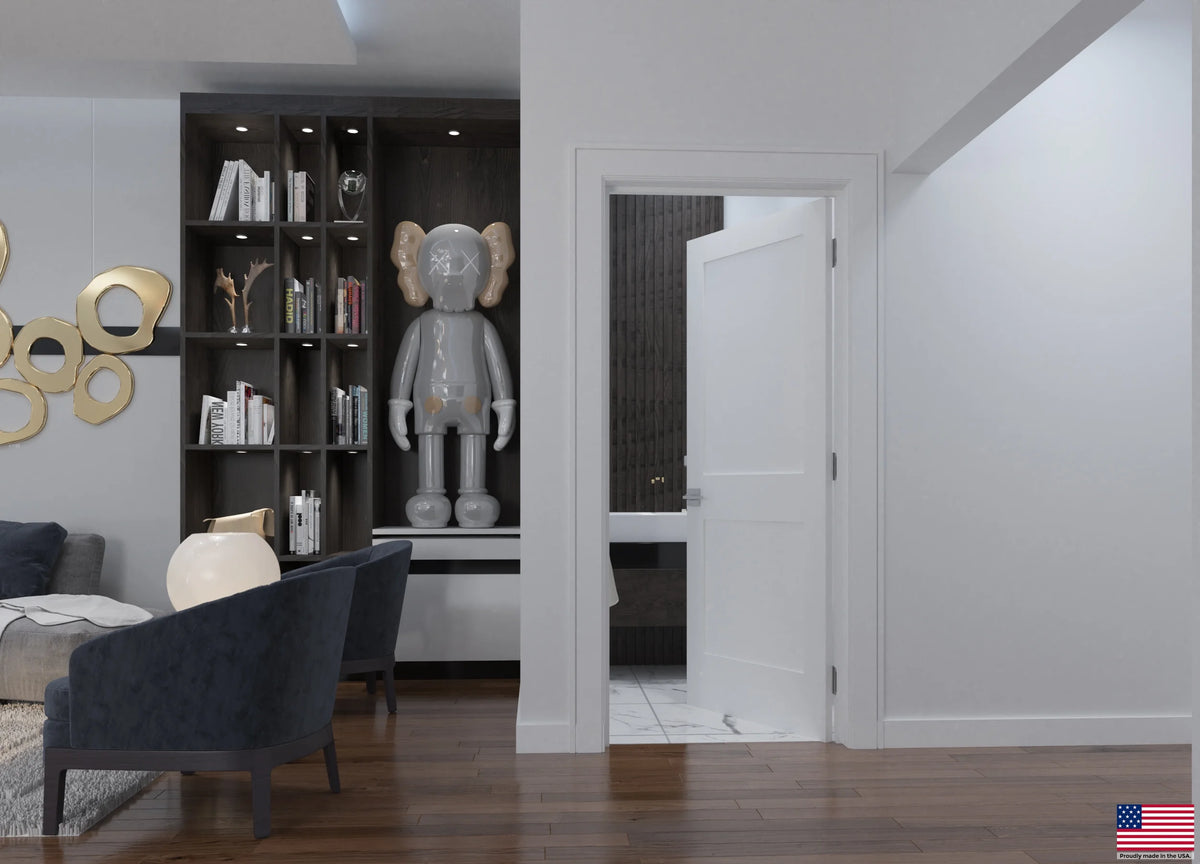 Solid Core White Primed Double Panel Prehung Interior Door A564143