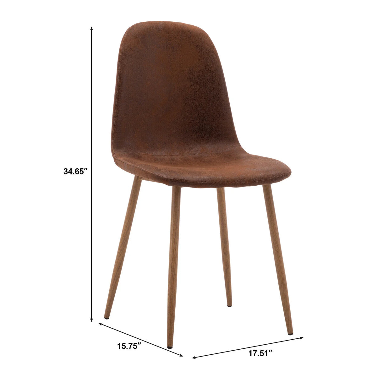 Set of 4 Faux Leather Dining Chairs with Metal Legs B87208