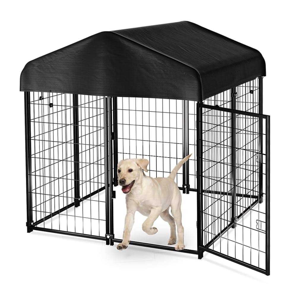 Outdoor Dog Kennel with Roof Waterproof Cover 4ft x 4ft x 4.5ft M91861