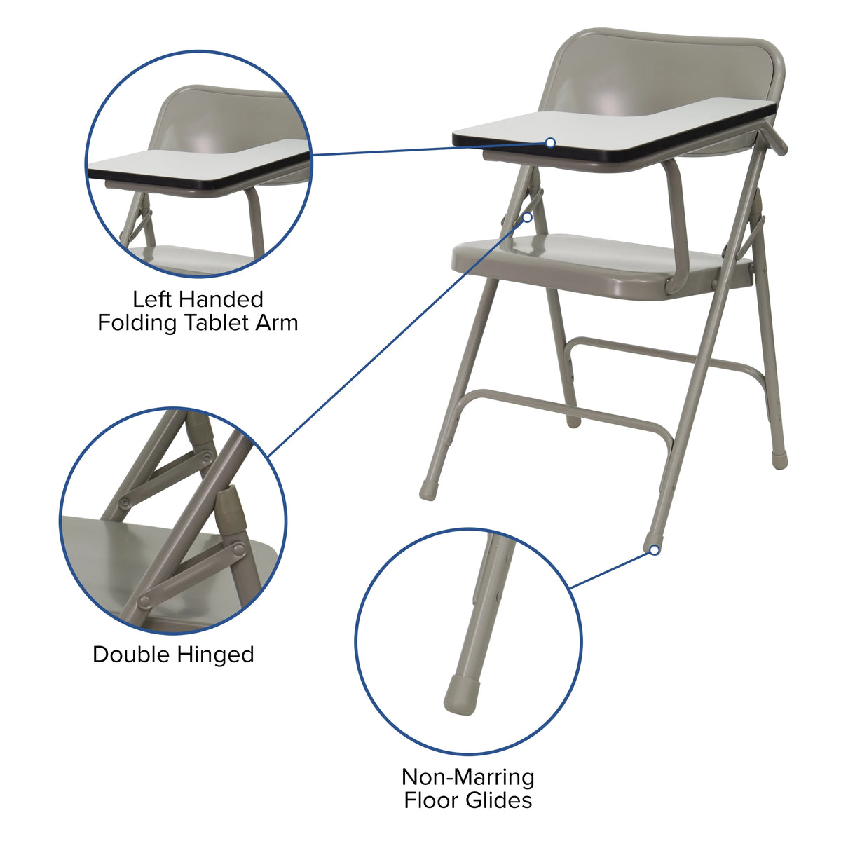 Folding Chair with Tablet Arm N689