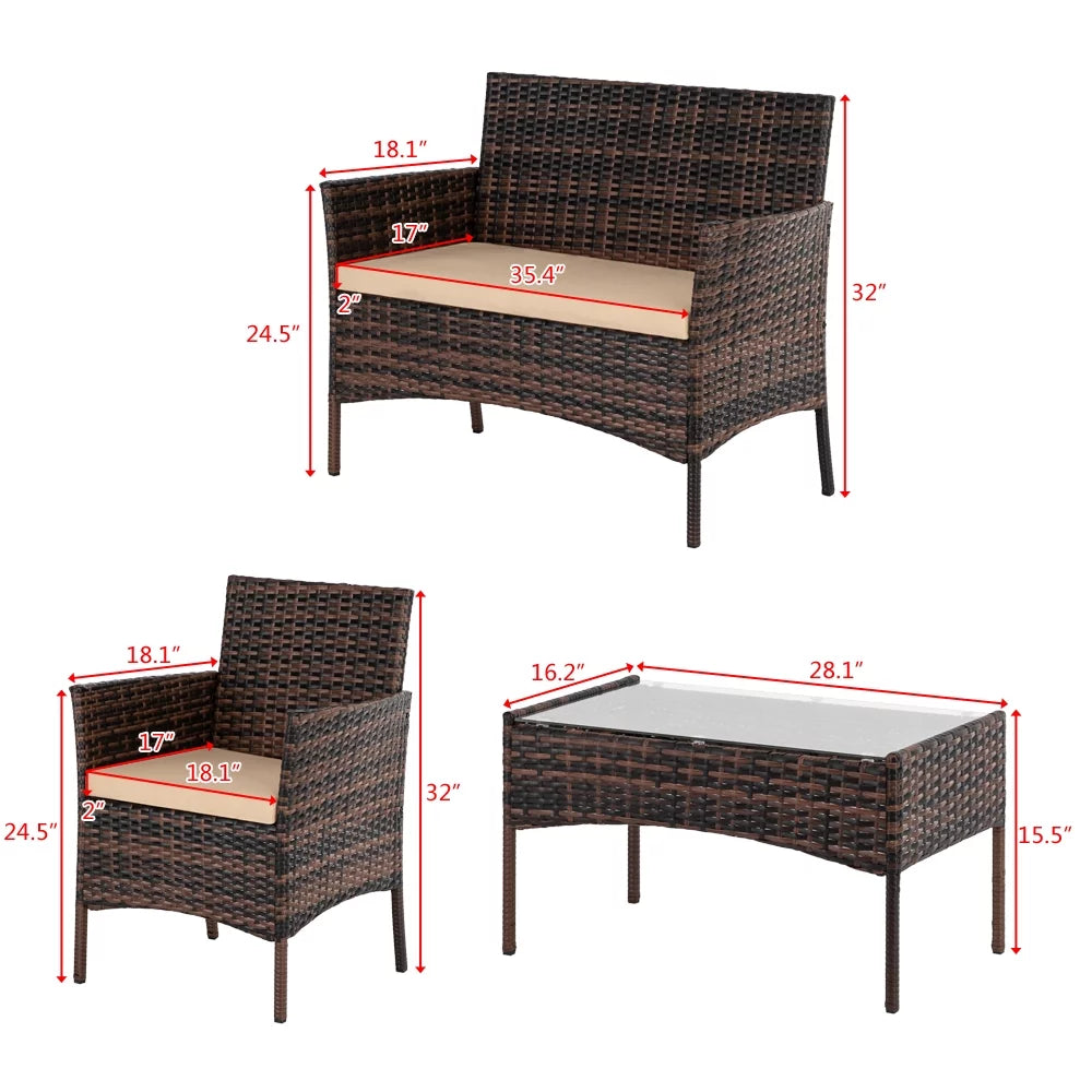 3 Piece Wicker Bistro Set P59308