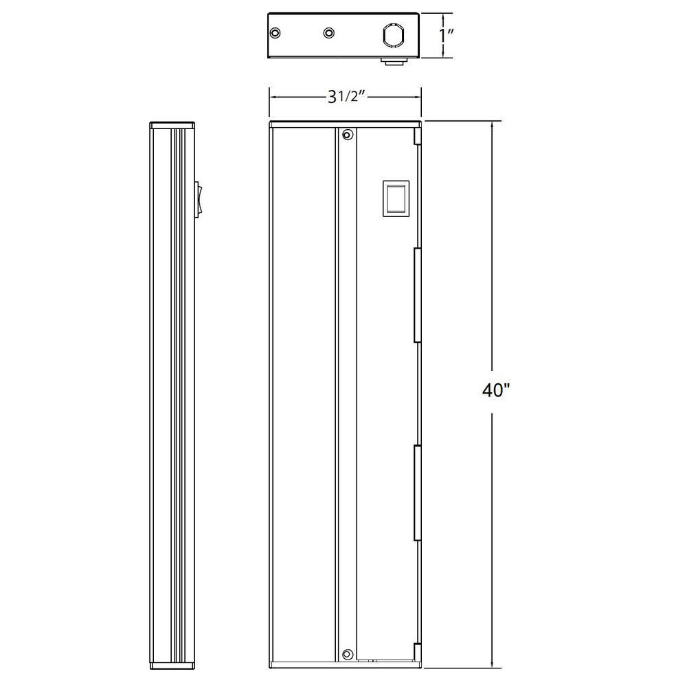 40 in. Hardwired Slim LED Under Cabinet Light Fixture Black F661794