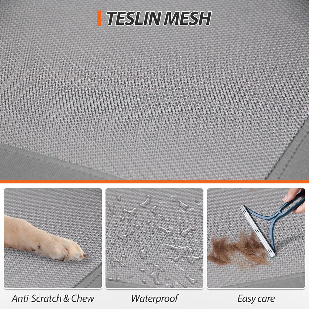 Grey 42 Inch Elevated Dog Bed with Mesh F872957